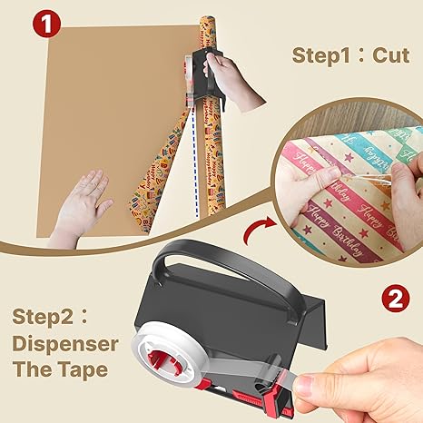 Wrapping Paper Cutter and Tape Dispenser